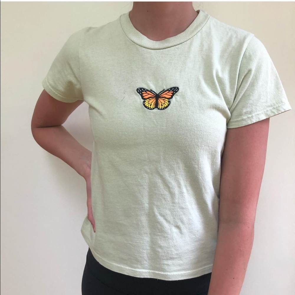 Brandy Melville Lime Green Butterfly Short